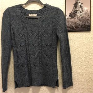 Pink Rose Cable Knit Sweater w/ Elbow Patches